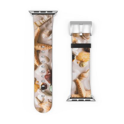 Seashells Striped Apple Watch Band – Nautical Style Strap for Ocean Lovers