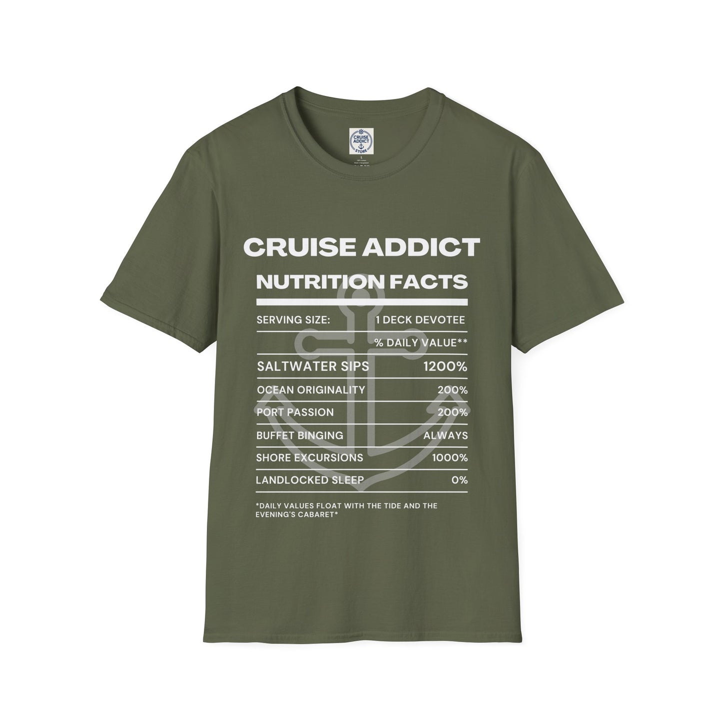 Cruise Addict Nutrition Label T-Shirt  Unisex Softstyle Shirt