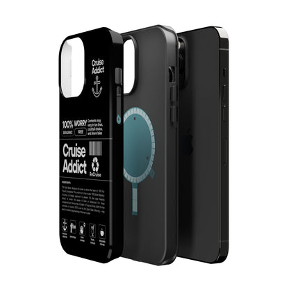 Cruise Addict Magnetic MagSafe® Tough Phone Case – Black Cover for Travelers & Cruise Lovers