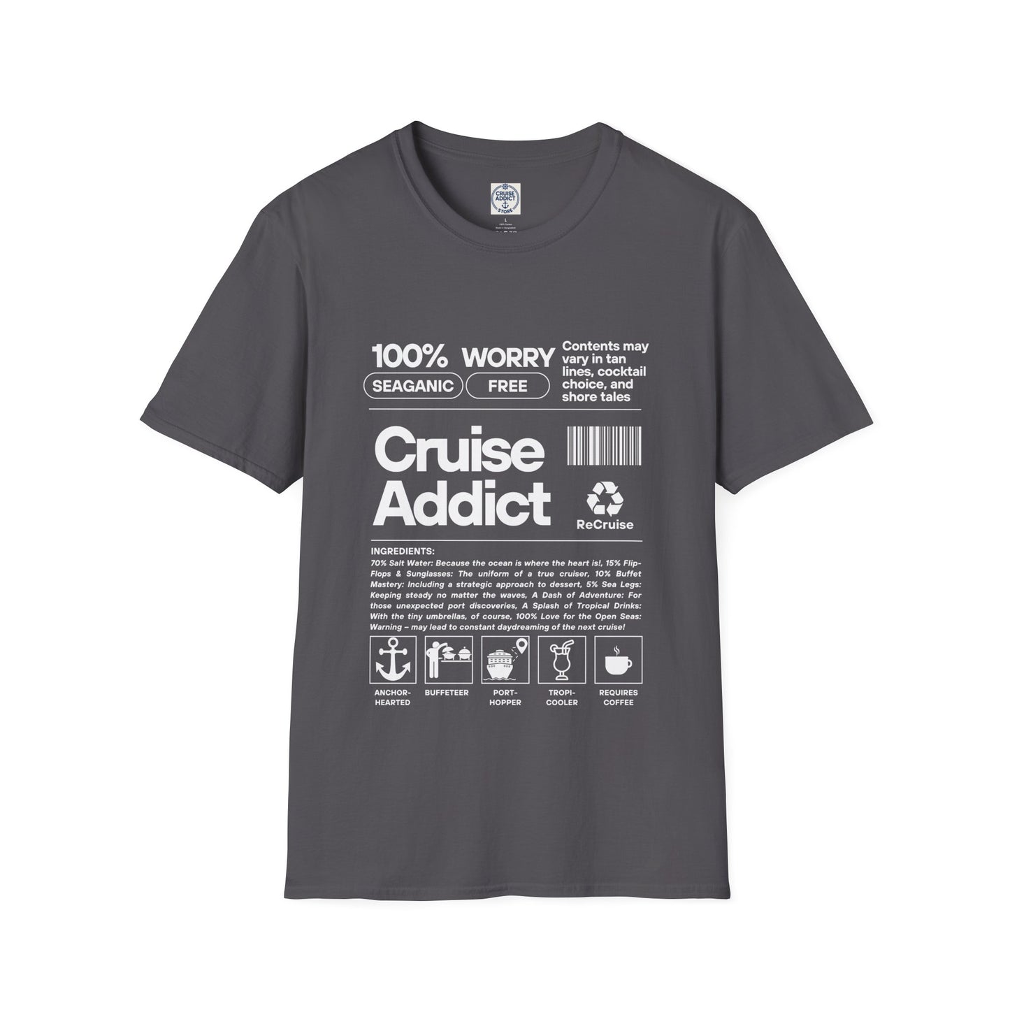 Cruise Addict Softstyle T-Shirt – 100% Ring-Spun Cotton, Lightweight Comfort, DTG Front Print