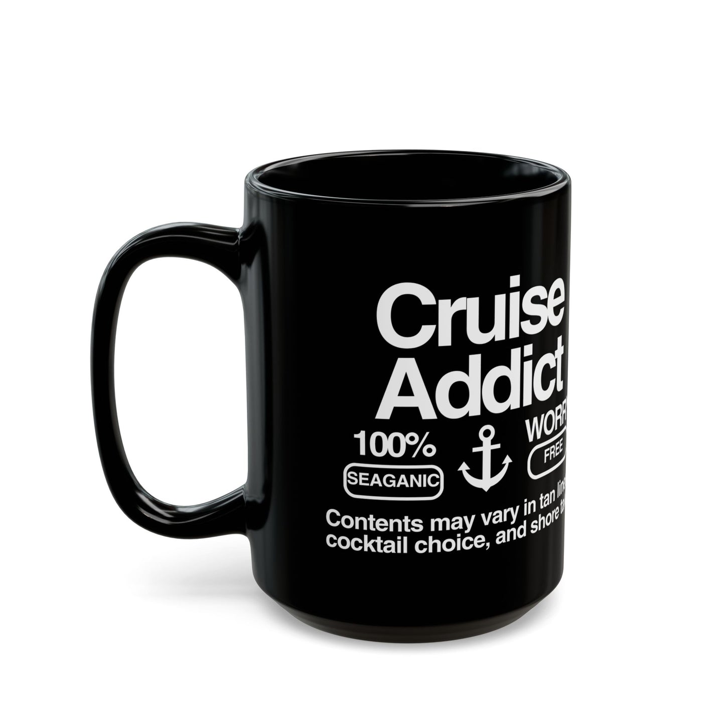 Cruise Addict Black Mug, 15oz