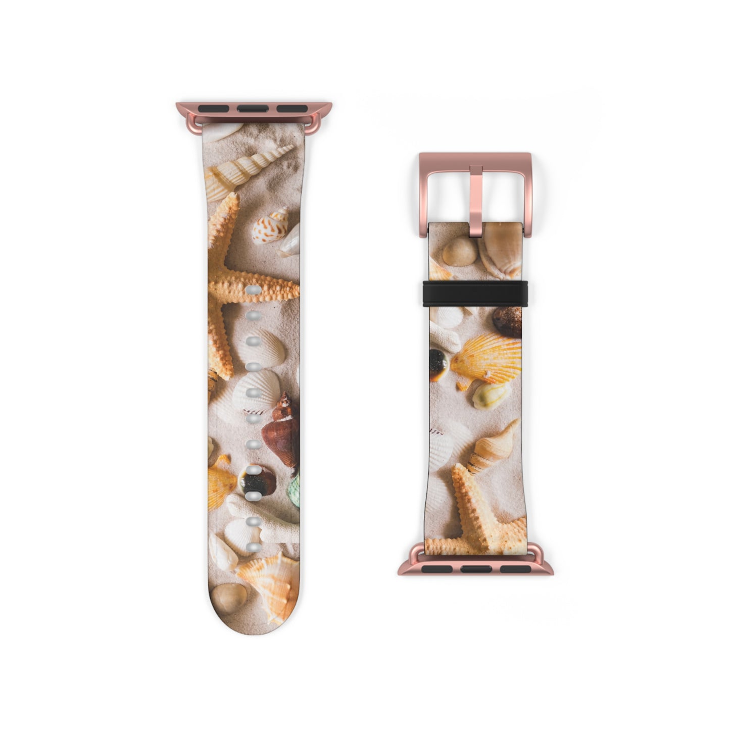 Seashells Striped Apple Watch Band – Nautical Style Strap for Ocean Lovers