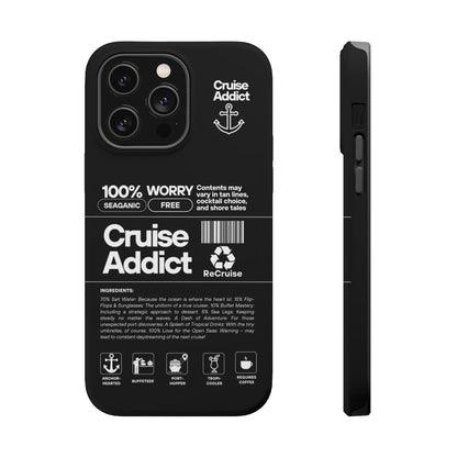 Cruise Addict Magnetic MagSafe® Tough Phone Case – Black Cover for Travelers & Cruise Lovers