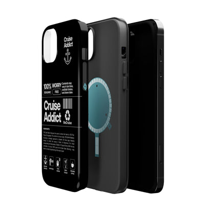 Cruise Addict Magnetic MagSafe® Tough Phone Case – Black Cover for Travelers & Cruise Lovers