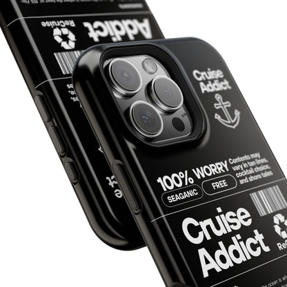 Cruise Addict Magnetic MagSafe® Tough Phone Case – Black Cover for Travelers & Cruise Lovers
