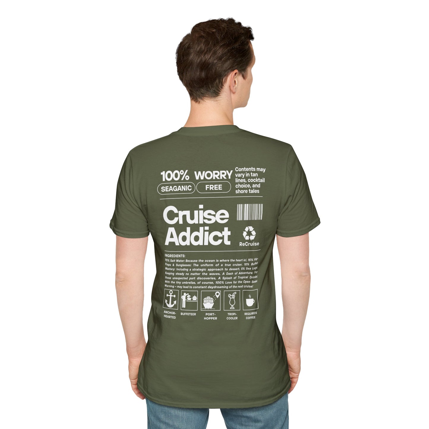 Cruise Addict Softstyle T-Shirt – 100% Ring-Spun Cotton, Lightweight Comfort, DTG Front & Back Print