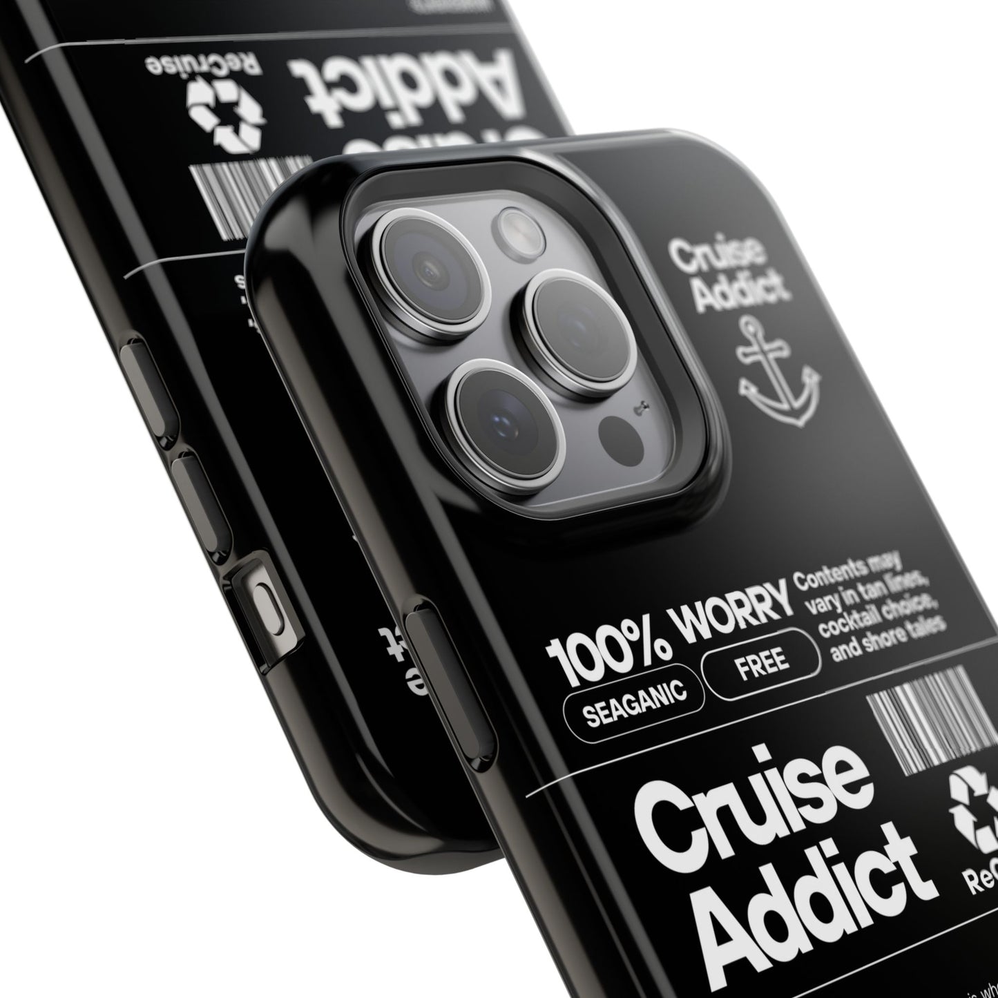 Cruise Addict Magnetic MagSafe® Tough Phone Case – Black Cover for Travelers & Cruise Lovers