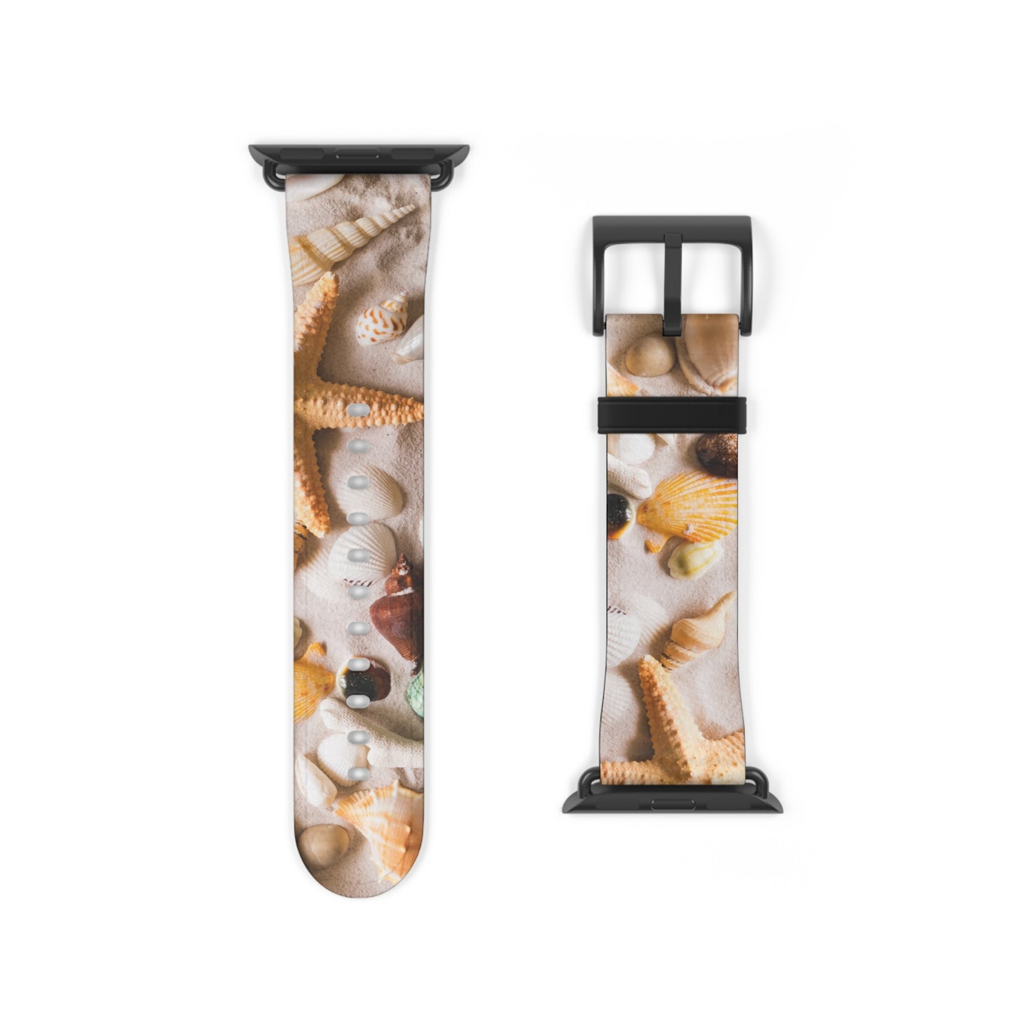 Seashells Striped Apple Watch Band – Nautical Style Strap for Ocean Lovers