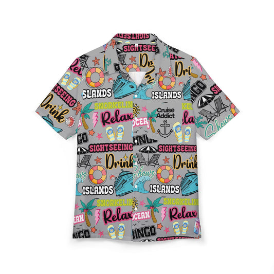 Cruise Addict Unisex Hawaiian Shirt – Vacation Icons & Tropical Fun