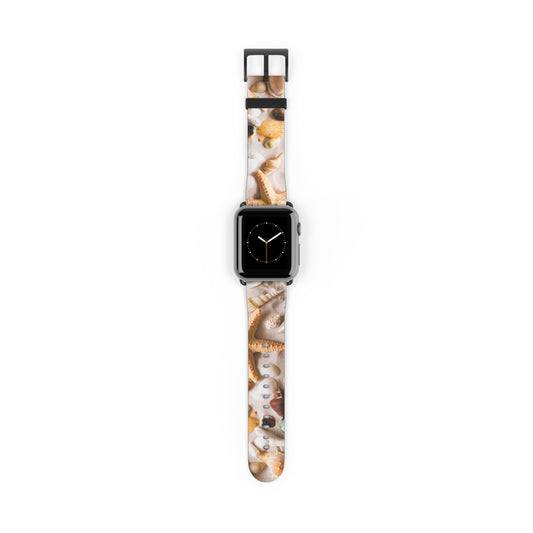 Seashells Striped Apple Watch Band – Nautical Style Strap for Ocean Lovers