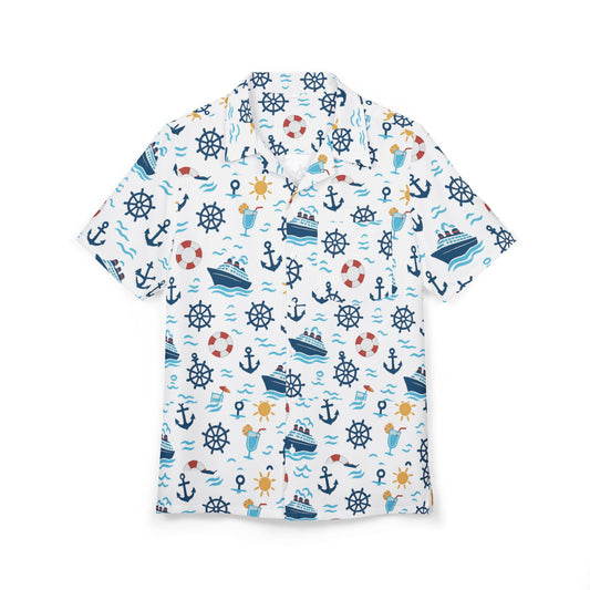 Nautical Hawaiian Shirt - Unisex Button-Down