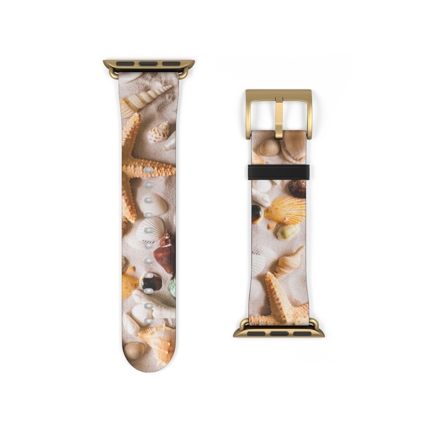 Seashells Striped Apple Watch Band – Nautical Style Strap for Ocean Lovers