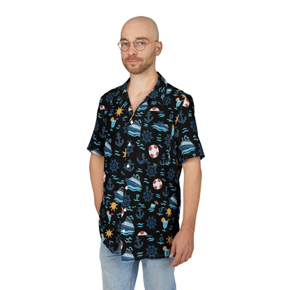 Nautical Hawaiian Button-Down Shirt