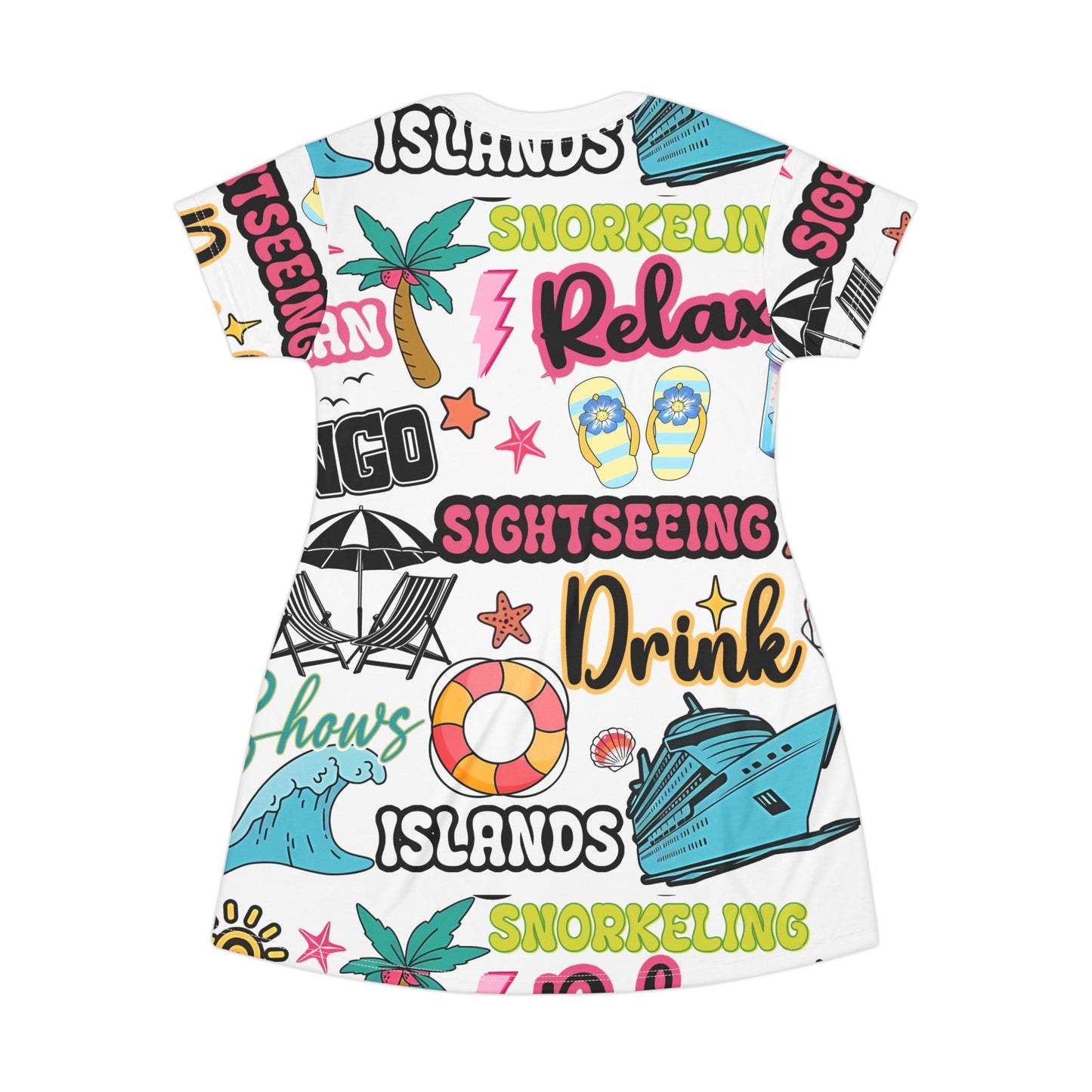 Tropical Vacation T-Shirt Dress