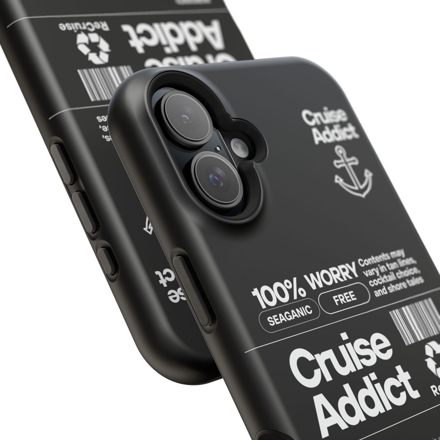 Cruise Addict Magnetic MagSafe® Tough Phone Case – Black Cover for Travelers & Cruise Lovers