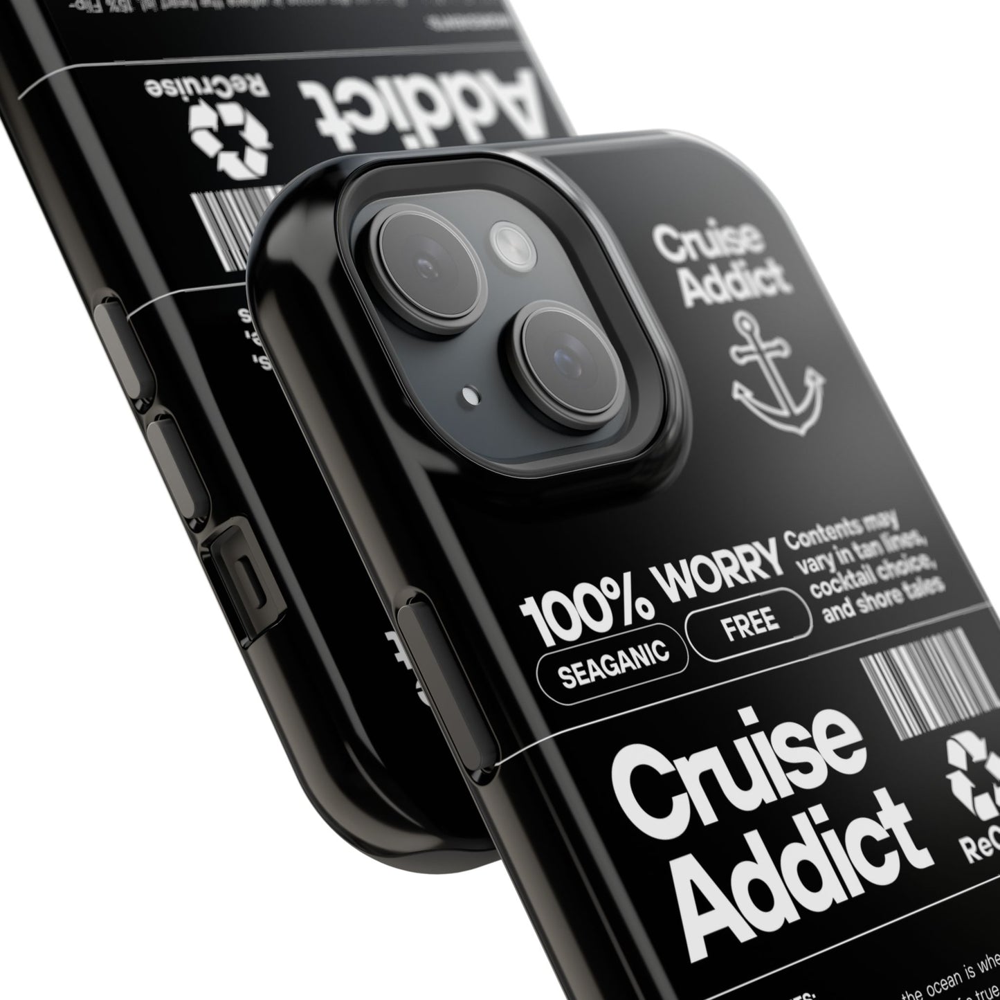 Cruise Addict Magnetic MagSafe® Tough Phone Case – Black Cover for Travelers & Cruise Lovers