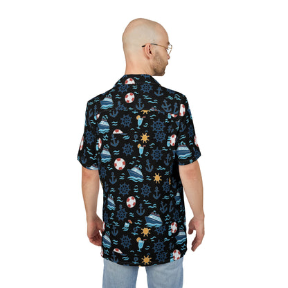Nautical Hawaiian Button-Down Shirt