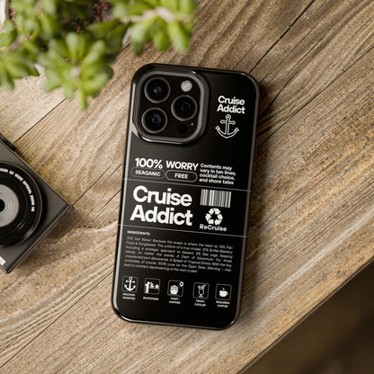 Cruise Addict Magnetic MagSafe® Tough Phone Case – Black Cover for Travelers & Cruise Lovers