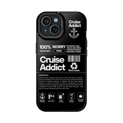 Cruise Addict Magnetic MagSafe® Tough Phone Case – Black Cover for Travelers & Cruise Lovers