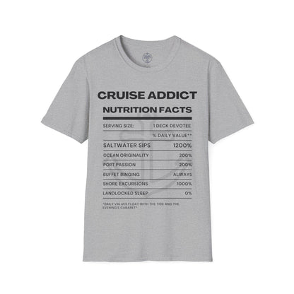 Cruise Addict Nutrition Label T-Shirt  Unisex Softstyle Shirt