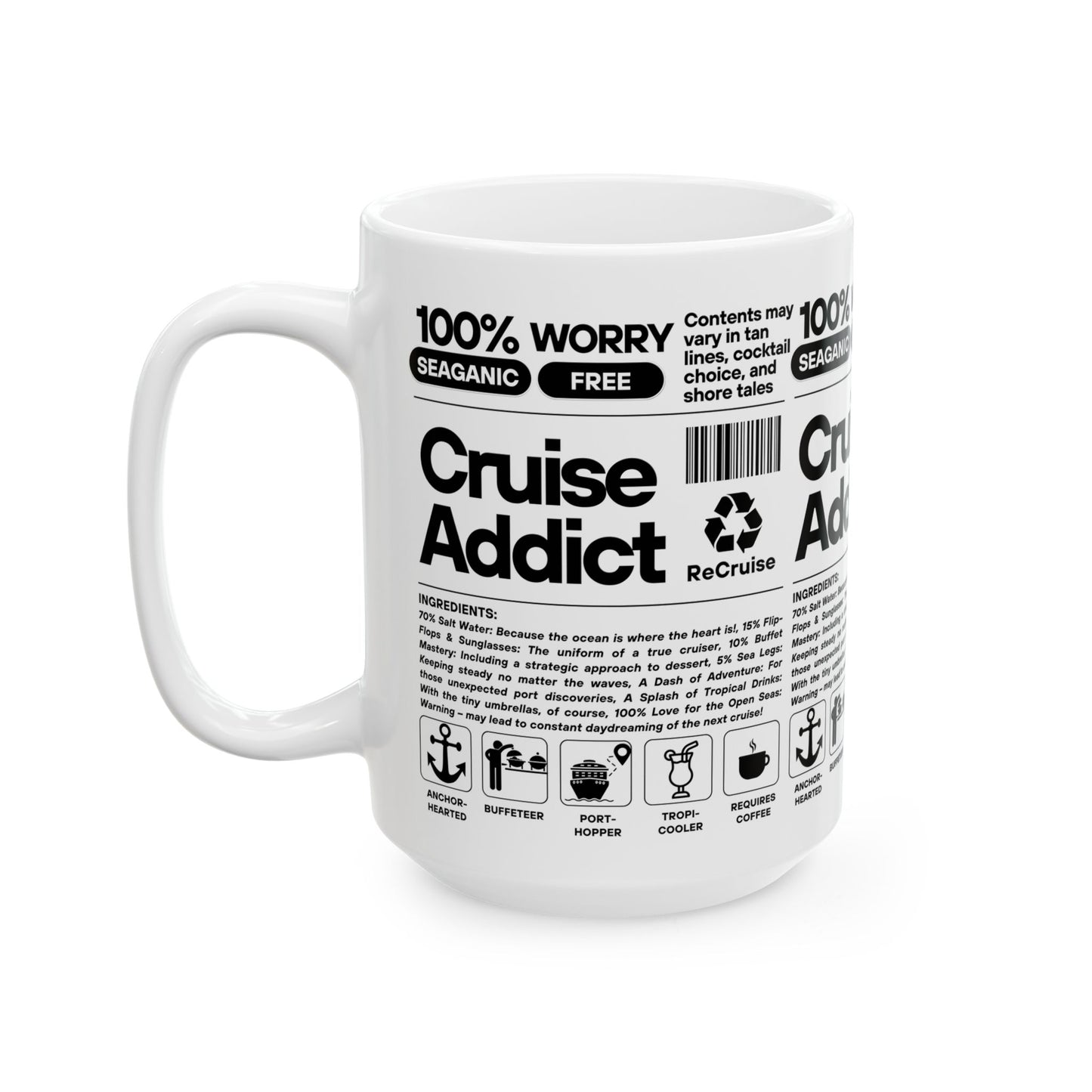 Cruise Addict White Mug, 15oz
