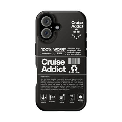 Cruise Addict Magnetic MagSafe® Tough Phone Case – Black Cover for Travelers & Cruise Lovers
