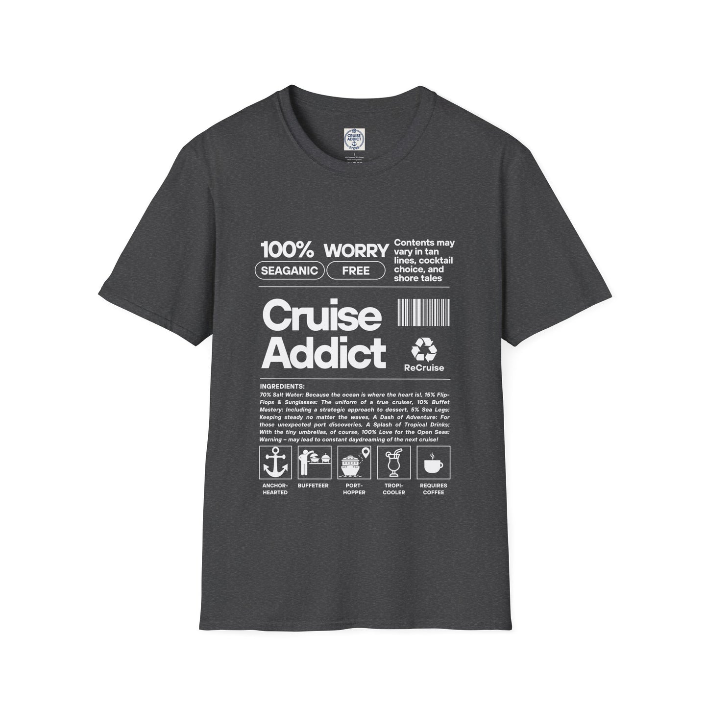 Cruise Addict Softstyle T-Shirt – 100% Ring-Spun Cotton, Lightweight Comfort, DTG Front Print