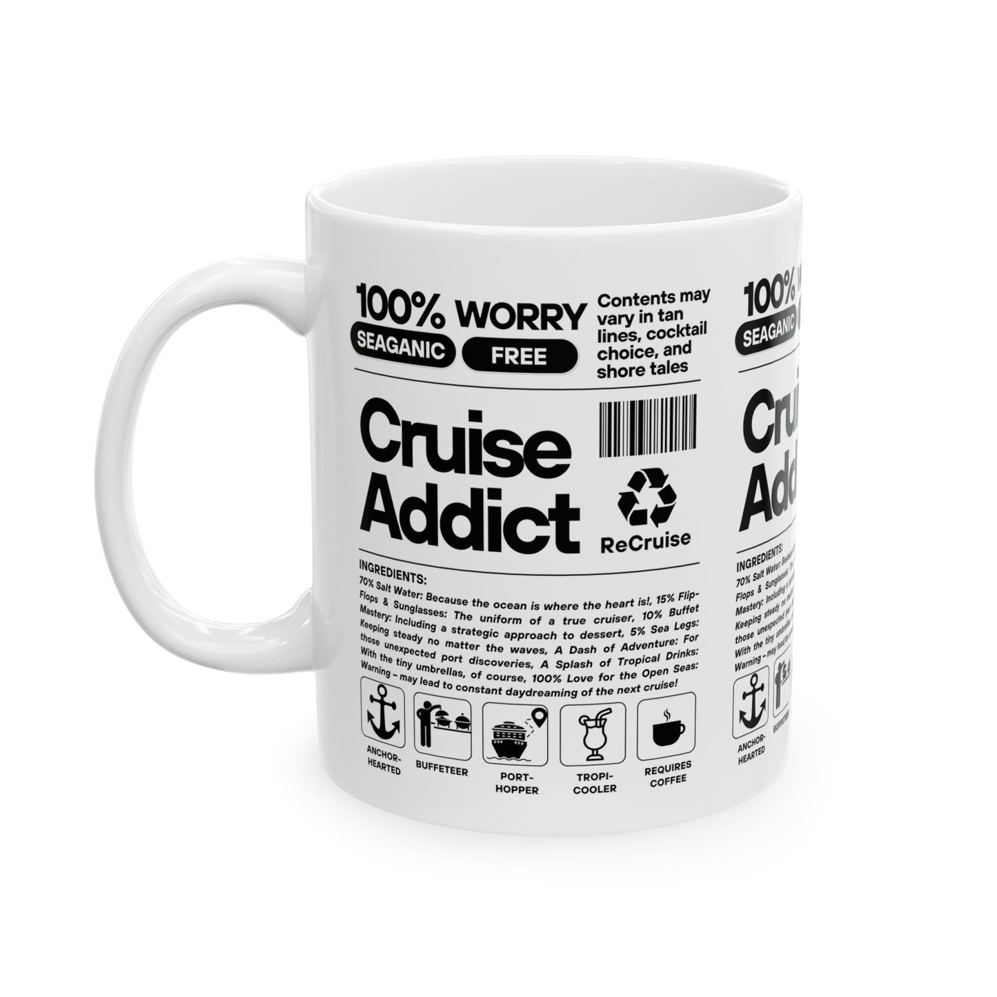 Cruise Addict White Mug, 11oz