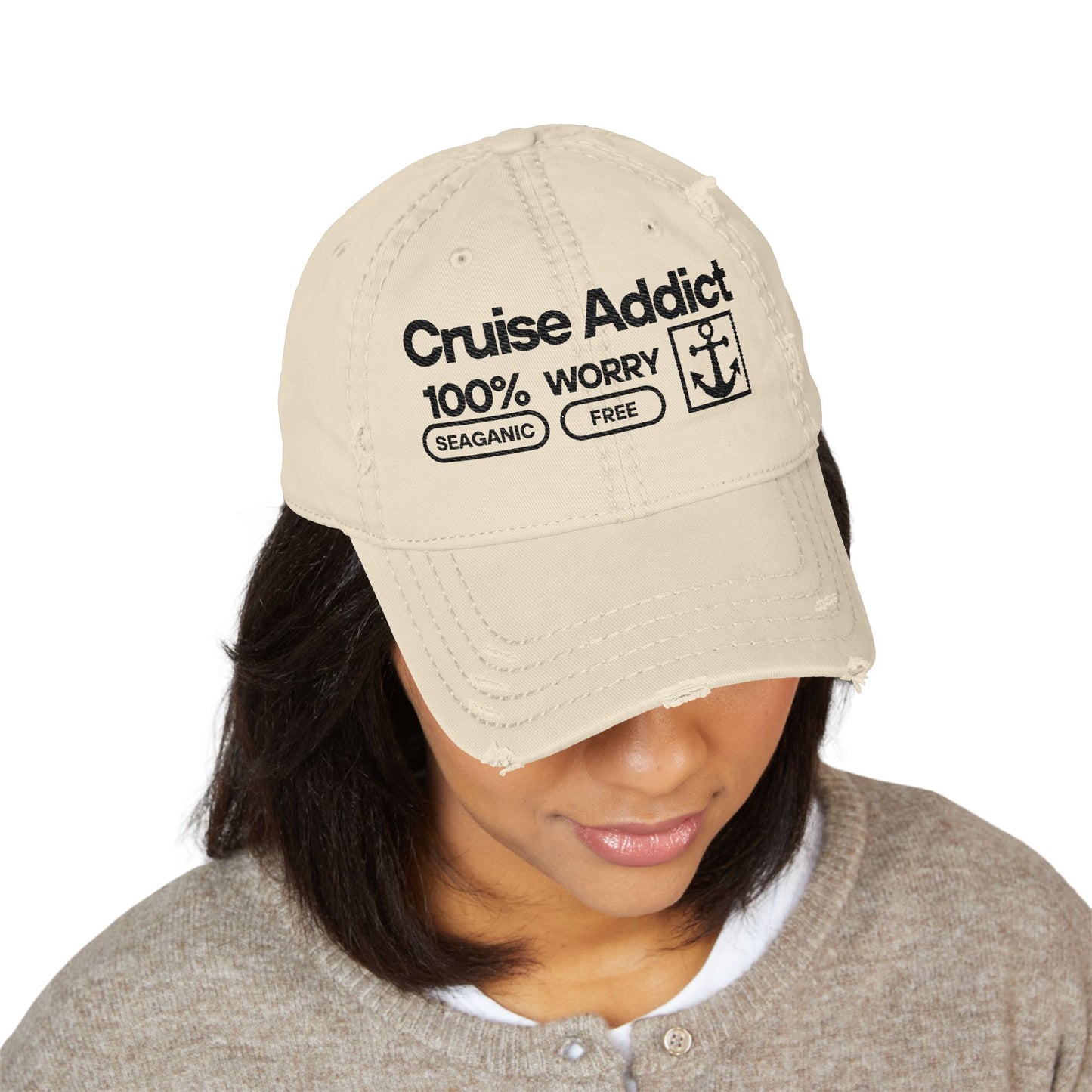 Distressed Hat - Cruise Addict embroidered design