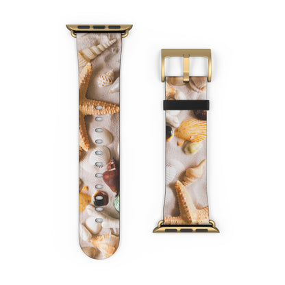 Seashells Striped Apple Watch Band – Nautical Style Strap for Ocean Lovers