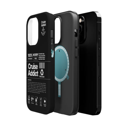 Cruise Addict Magnetic MagSafe® Tough Phone Case – Black Cover for Travelers & Cruise Lovers