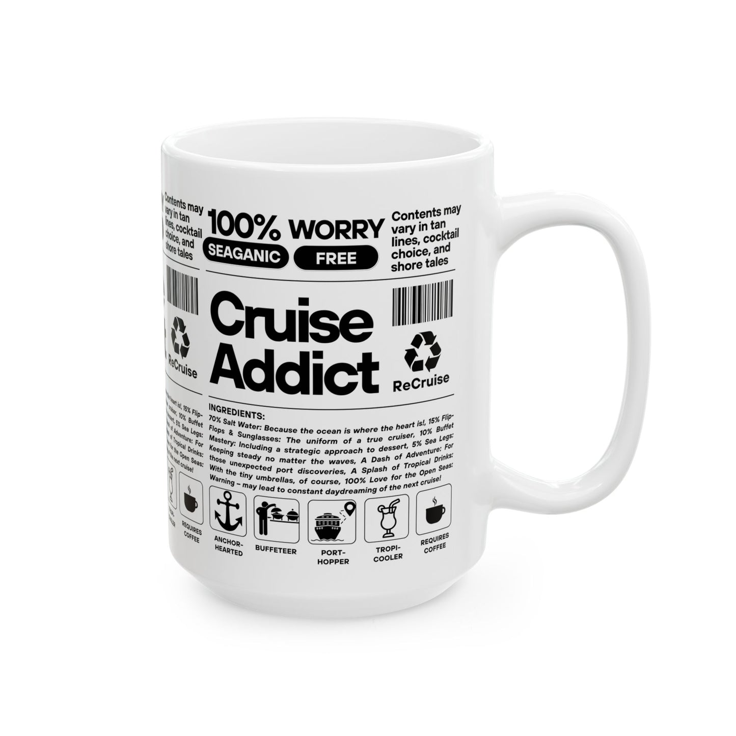 Cruise Addict White Mug, 15oz