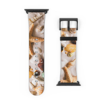 Seashells Striped Apple Watch Band – Nautical Style Strap for Ocean Lovers
