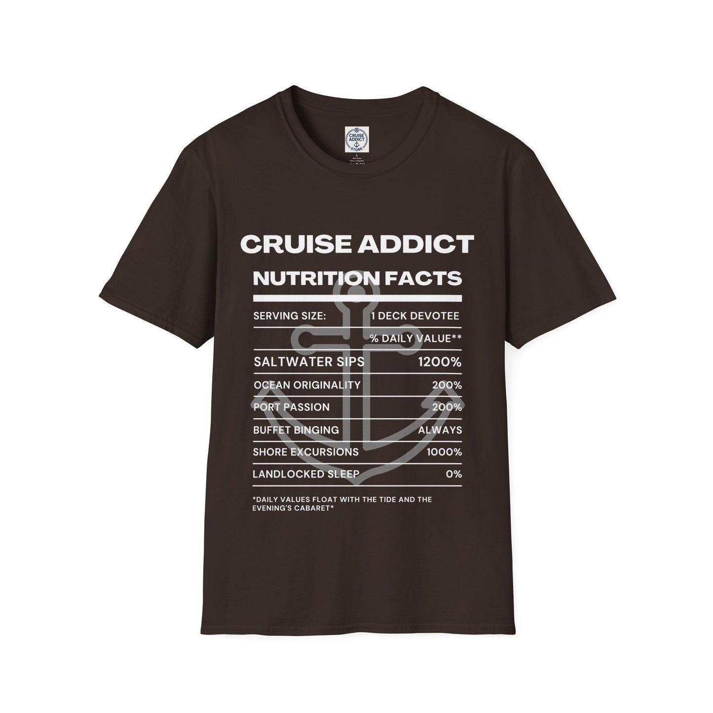 Cruise Addict Nutrition Label T-Shirt  Unisex Softstyle Shirt