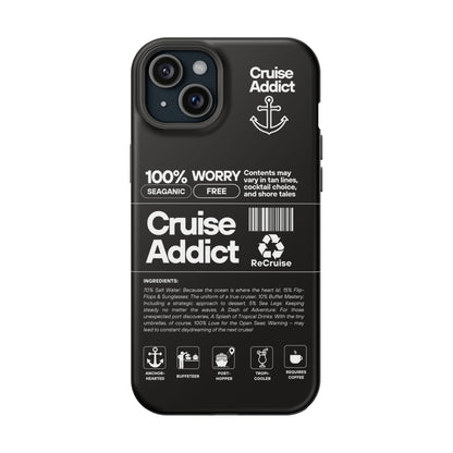 Cruise Addict Magnetic MagSafe® Tough Phone Case – Black Cover for Travelers & Cruise Lovers
