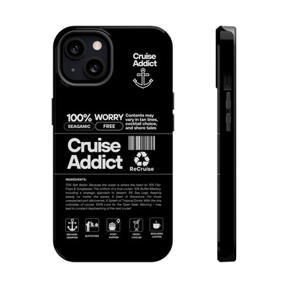 Cruise Addict Magnetic MagSafe® Tough Phone Case – Black Cover for Travelers & Cruise Lovers