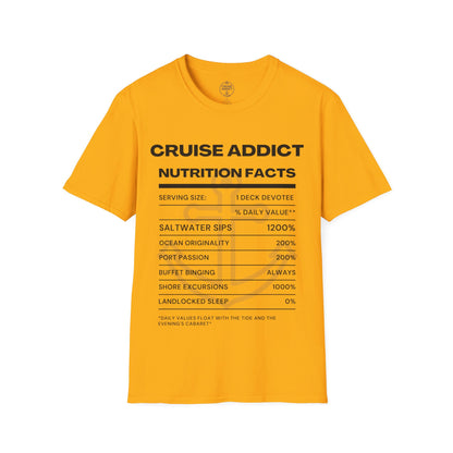 Cruise Addict Nutrition Label T-Shirt  Unisex Softstyle Shirt