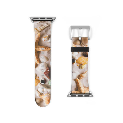 Seashells Striped Apple Watch Band – Nautical Style Strap for Ocean Lovers