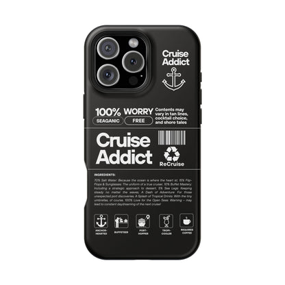 Cruise Addict Magnetic MagSafe® Tough Phone Case – Black Cover for Travelers & Cruise Lovers