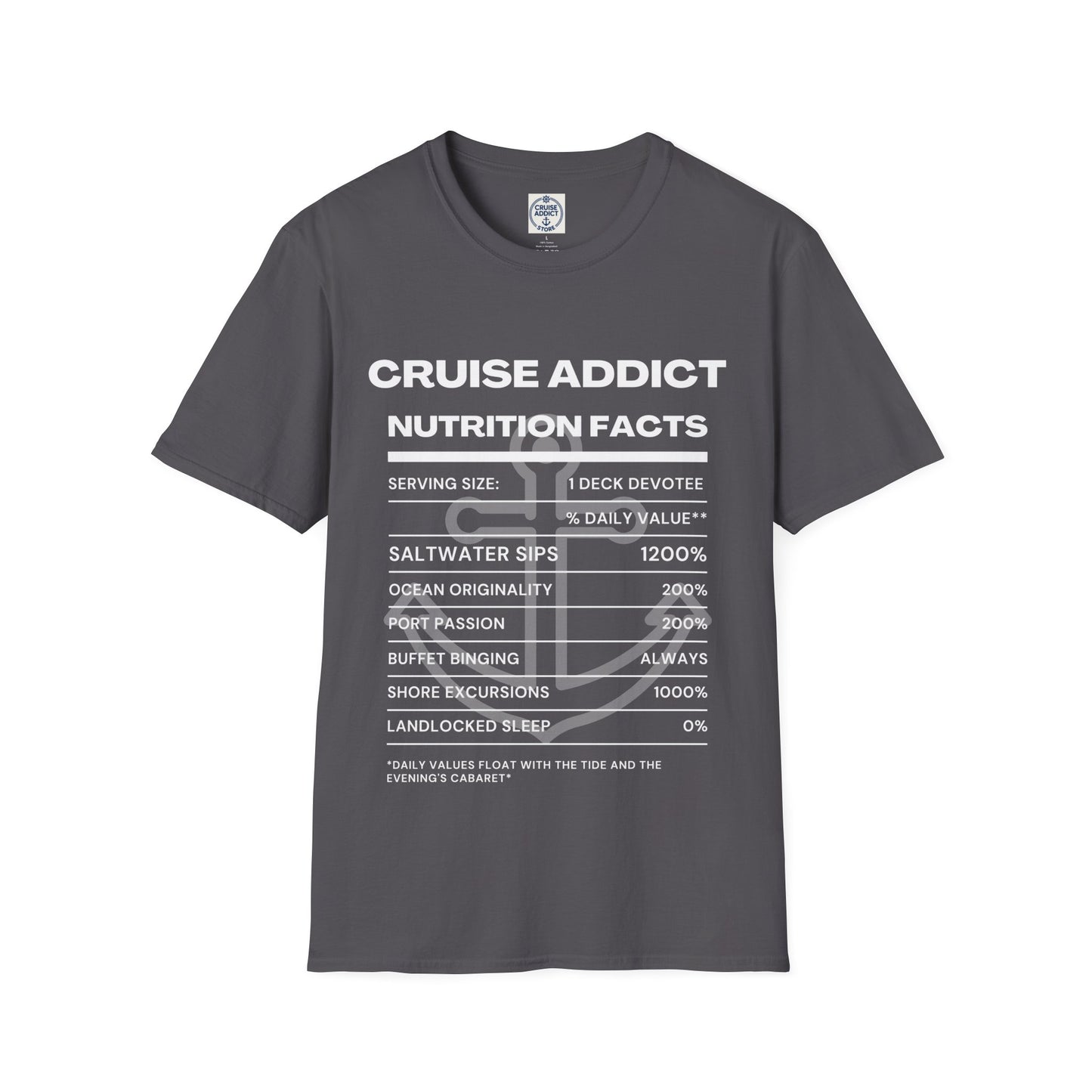 Cruise Addict Nutrition Label T-Shirt  Unisex Softstyle Shirt