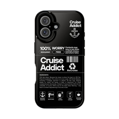 Cruise Addict Magnetic MagSafe® Tough Phone Case – Black Cover for Travelers & Cruise Lovers