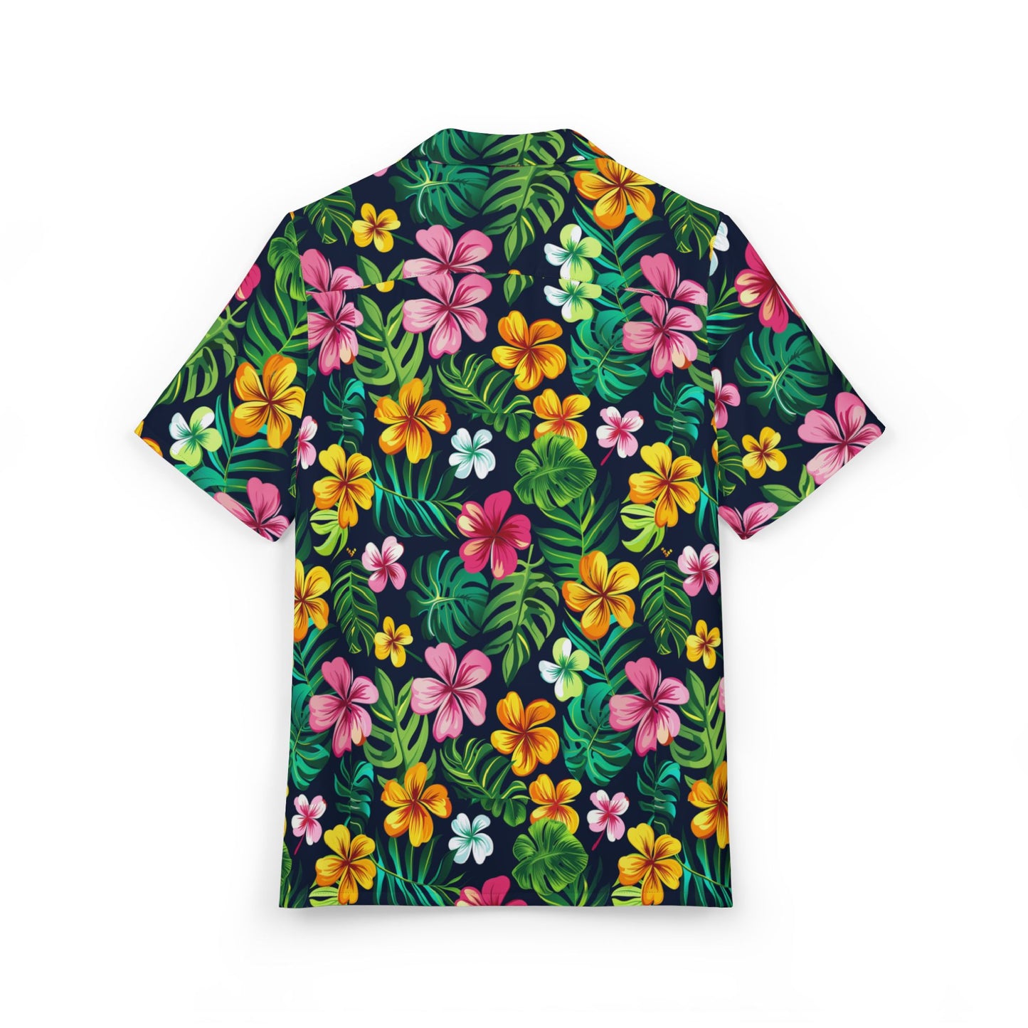 Midnight Tropics Cruise Addict Hawaiian Shirt – Vibrant Hibiscus & Palm Print Unisex Button-Down
