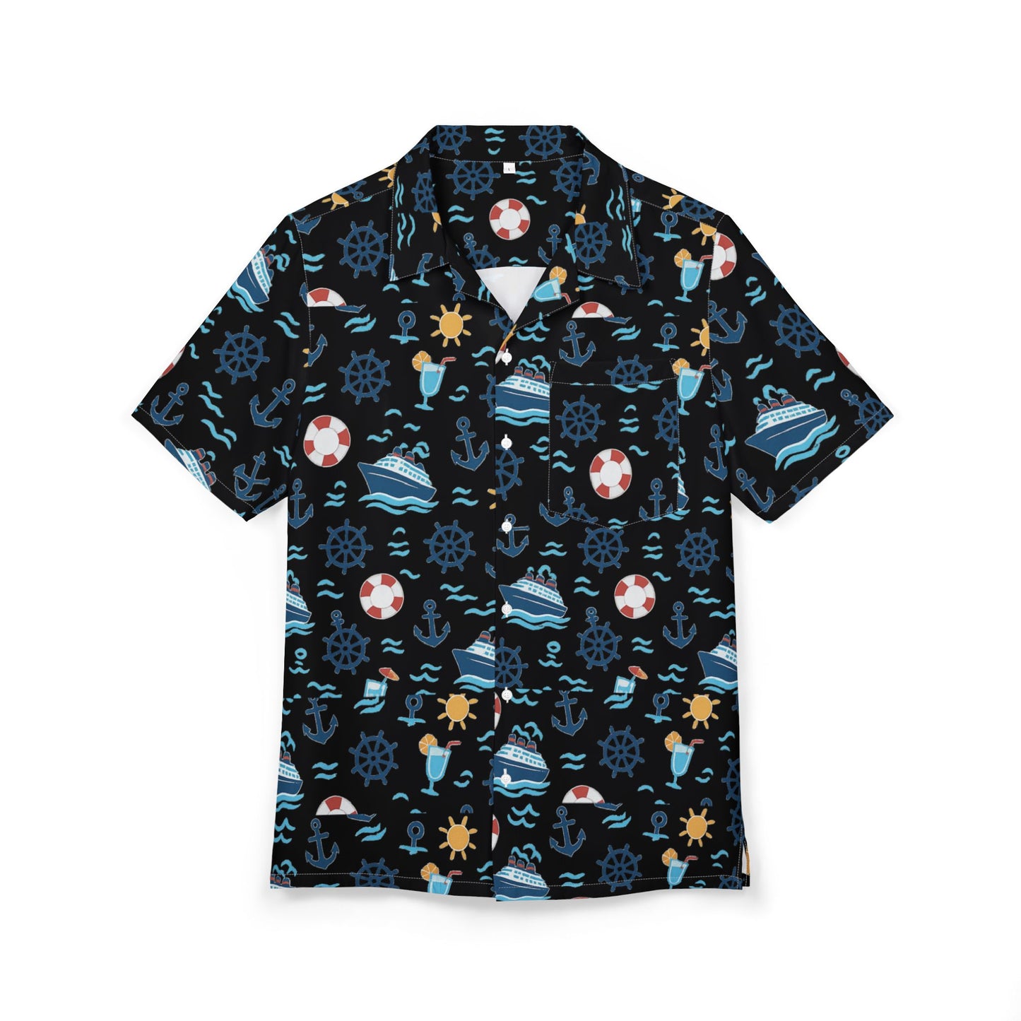 Nautical Hawaiian Button-Down Shirt