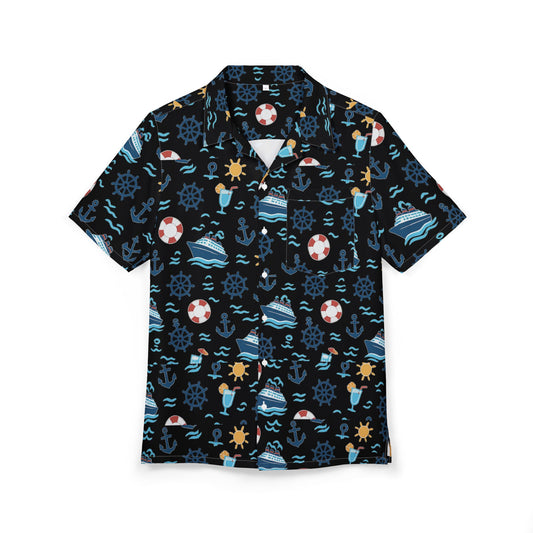 Nautical Hawaiian Button-Down Shirt