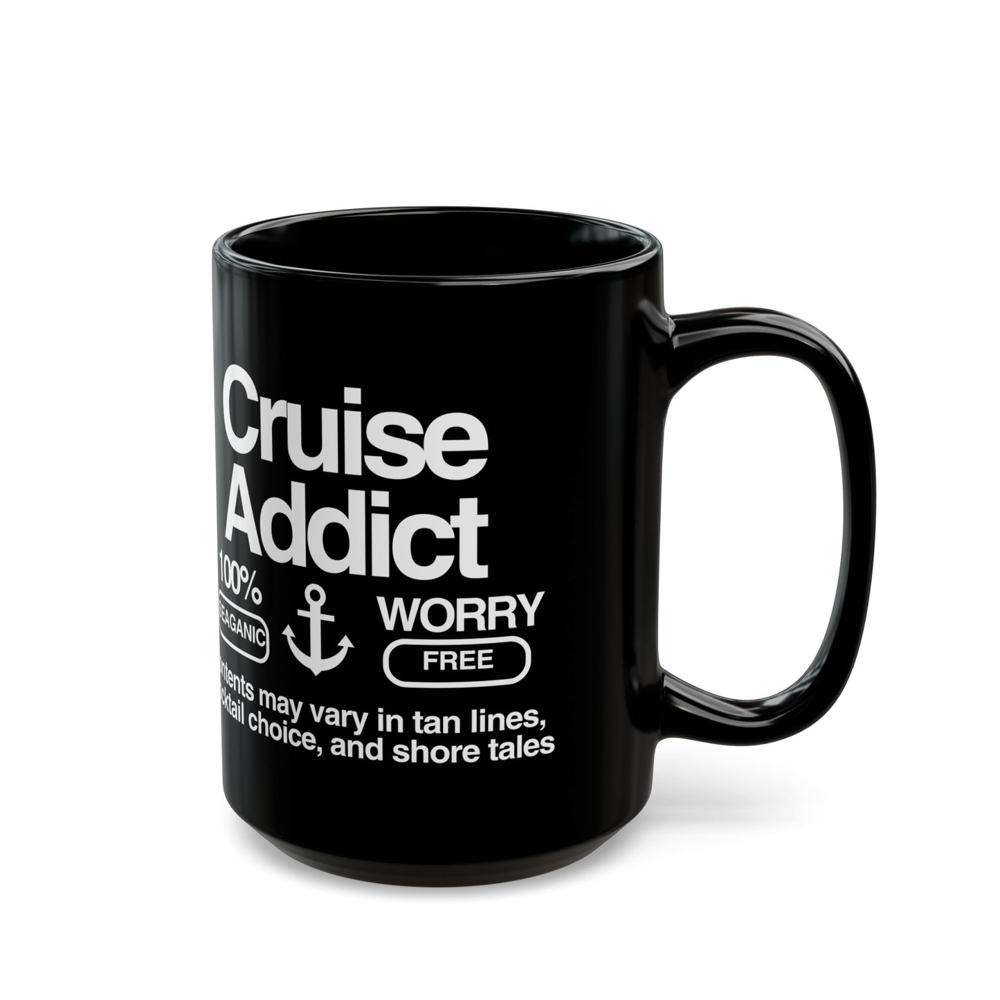 Cruise Addict Black Mug, 15oz