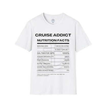 Cruise Addict Nutrition Label T-Shirt  Unisex Softstyle Shirt