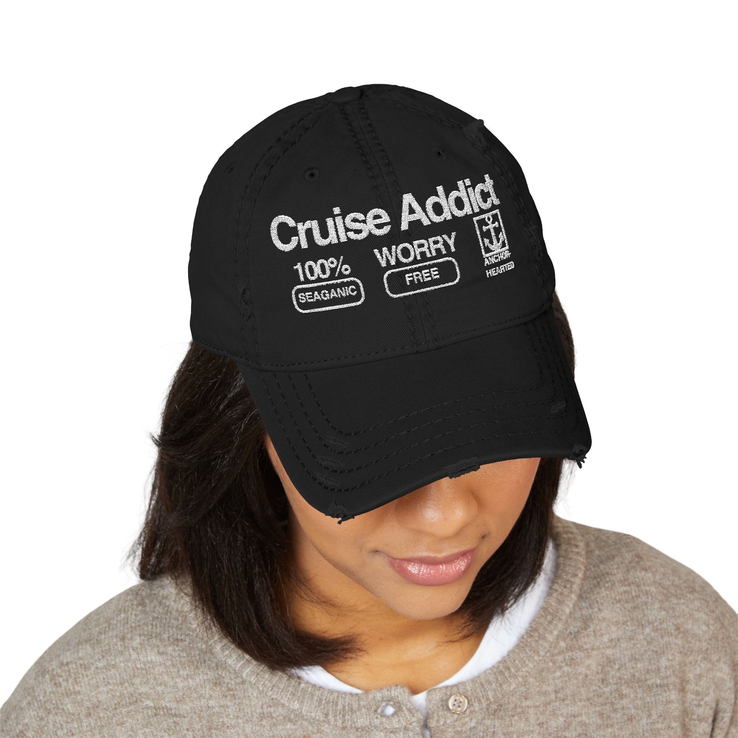 Distressed Hat - Cruise Addict embroidered design